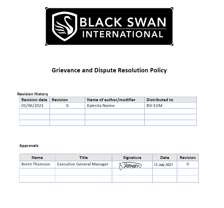 File a Complaint - Black Swan International