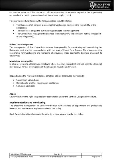 File a Complaint - Black Swan International